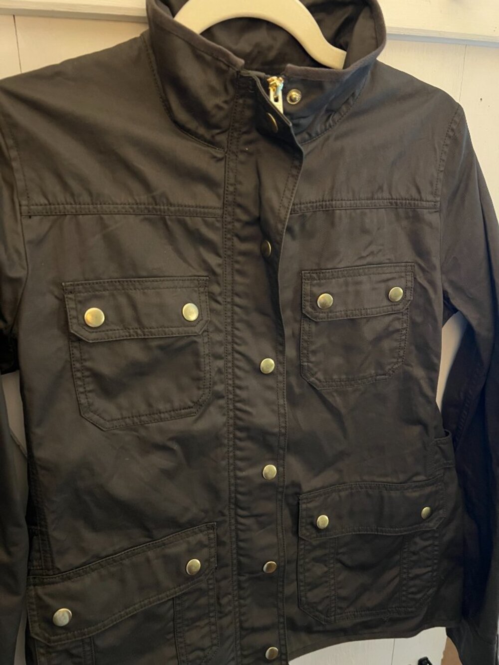 J. Crew Olive Green Utility Jacket with Brass Snaps - Picture 4 of 9
